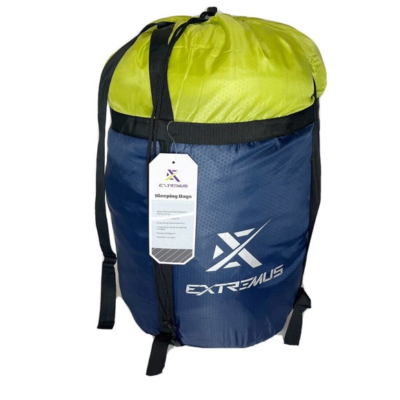 Extremus Cascade Sleeping Bag Double PersonsRoyal Blue/Chartreuse - Picture 1 of 8